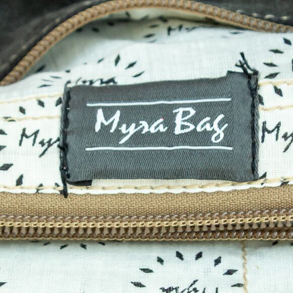 Women's Large Tote MYRA BAGS Cowhide Blue Geometric Purse Removable Strap - Picture 8 of 8